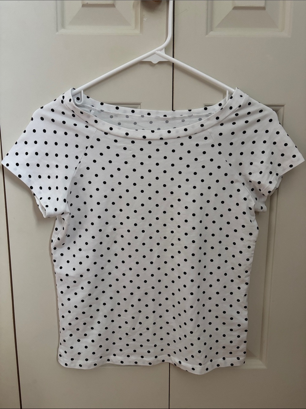 wild fable White Short Sleeve Polka Dot Tee